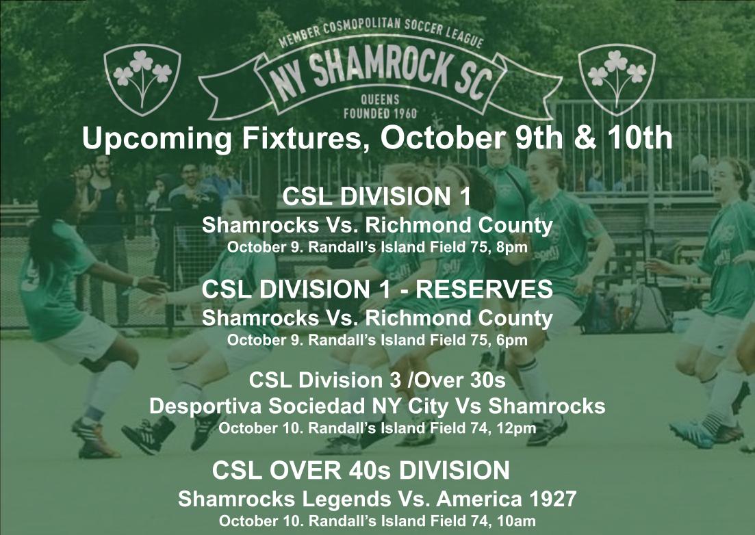 NY Shamrocks upcoming fixtures 