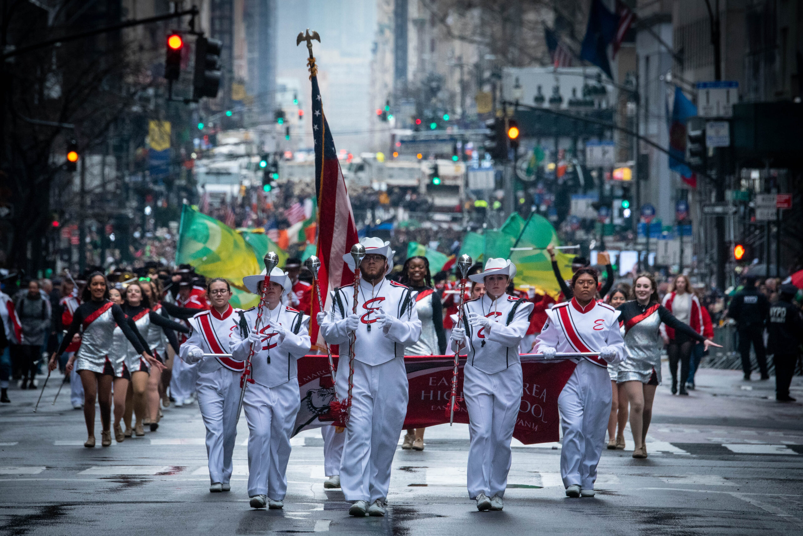 Mayor Eric Adams marches in St. Patrick’s Day Parade on Fifth Avenue in Manhattan on Thursday, March 17, 2022. Michael Appleton/Mayoral Photography Office