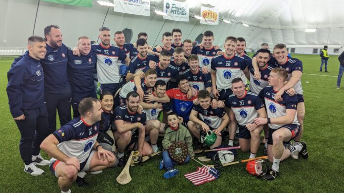 New York Senior Hurling Team after winning the 2023 Connacht Senior Hurling Shield