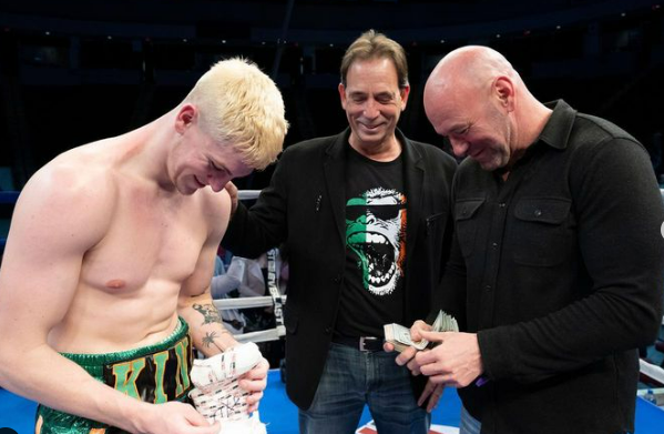 Callum Walsh (l) Tom Loeffler (c) and Dana White after the fight (Instagram)